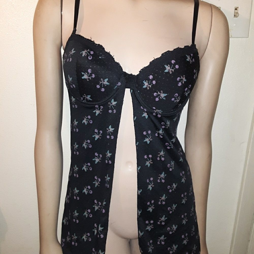 Basic Universal, Size M Black W Cherries Teddy - image 1